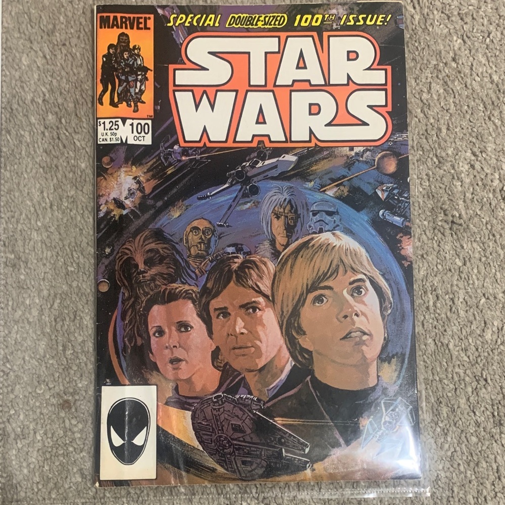 Marvel Star Wars 100th Issue Comic - Black, Orange, Blue